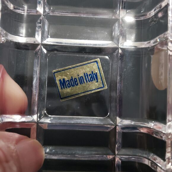 Royal Crystal Rock Clear Lead Trinket Box Gold Tone Butterfly Italy 3.5"×2.5" - Picture 7 of 12